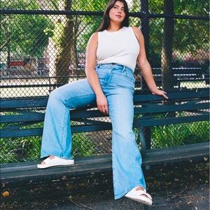 MadeWell The Perfect Vintage 11" high rise Flare Jean Pants Delavan Wash Size:29